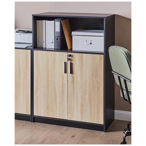 Armadietto Da Ufficio Zehna Marrone /nero - Foto 1