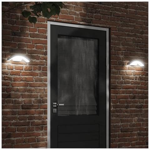 Applique con LED e Sensore 2 pz Bianche in Alluminio Pressofuso - Foto 1