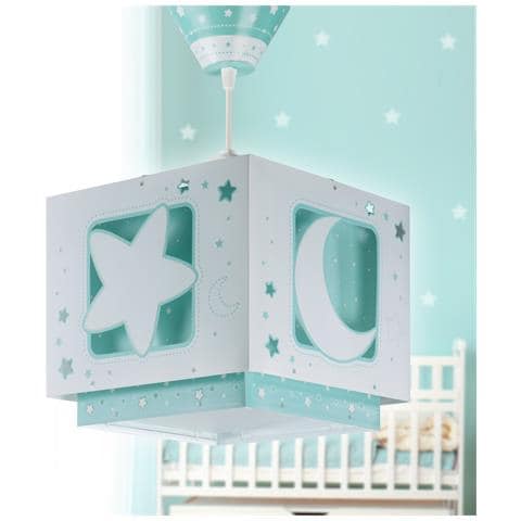 Lampada A Sospensione Per Bambini Moonlight Luna E Stelle Verde - Foto 1