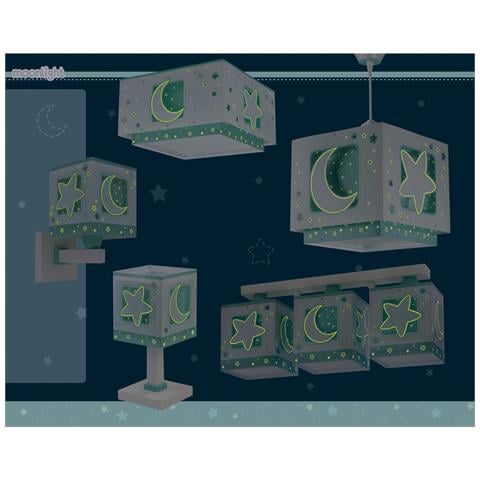 Lampada A Sospensione Per Bambini Moonlight Luna E Stelle Verde - Foto 8