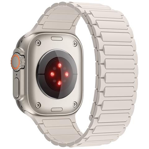 Cinturino Magnetico In Silicone Per Apple Watch 1/2/3/4/5/6/7/8/9, Apple Watch Se White 38/40/41mm - Foto 1