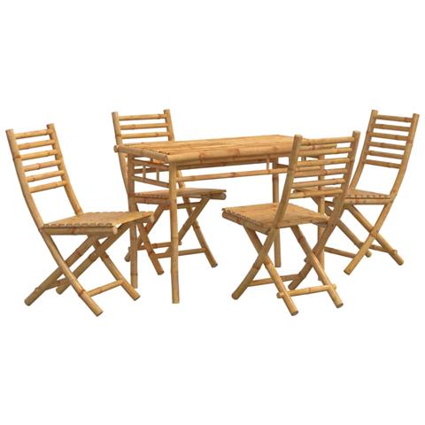 Set Da Pranzo Da Giardino 5 Pz In Bambù - Foto 2