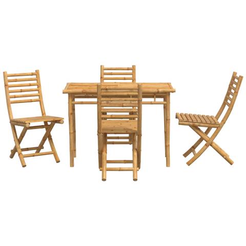 Set Da Pranzo Da Giardino 5 Pz In Bambù - Foto 3