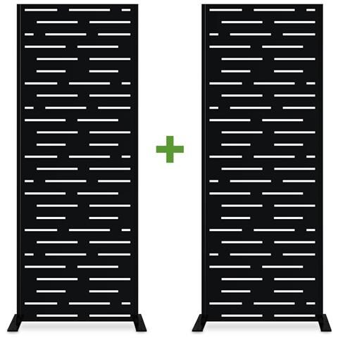 Set Di 2 Pannelli Decorativi Arlberg Nero H.160cm Modello Intero - Foto 1