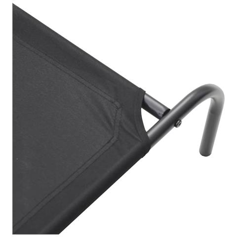 Cuccia per Cani Rialzata Nera 110x65x20cm Tela Oxford e Acciaio - Foto 8