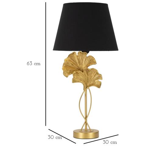 Lampada Da Tavolo Foglia 55 - Nero - Metallo - 30x30x63 Cm - Foto 6