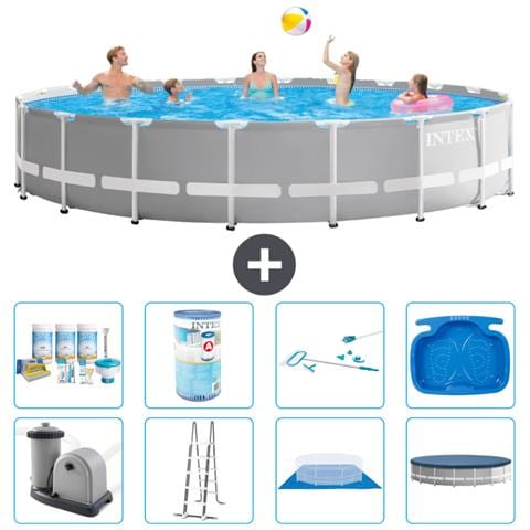 Piscina Fuori Terra - In Giro - 610x132 Cm - Grigio - Include Accessori Coordinati A2353 - Foto 1