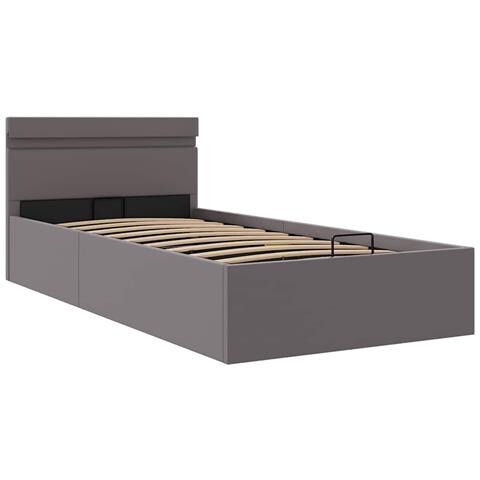 Lusso Casadino -  Giroletto Contenitore Idraulico Led Grigio Similpelle 90x200 Cm - Foto 2