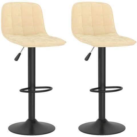 Sedie Da Bar 2 Pz Crema In Velluto - Foto 1