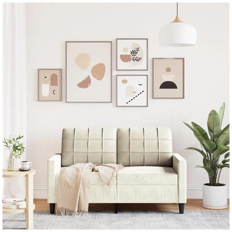 Lusso Casadino - Divano A 2 Posti Crema 120 Cm In Velluto - Foto 2