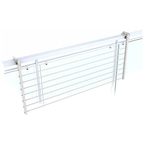 Stendibiancheria Ribaltabile 118x63x8 Cm Bianco, In Alluminio, Perfetto Per Balconi E Terrazzi - Foto 5