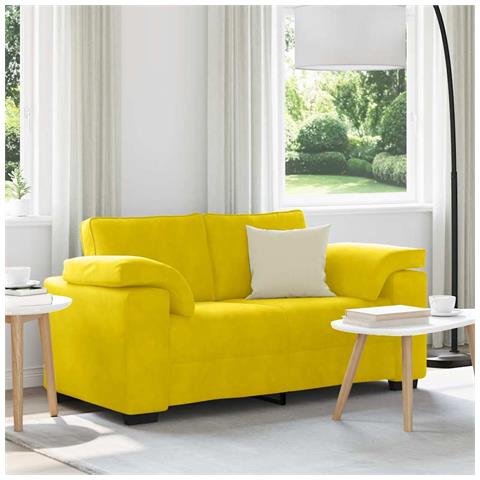 Divano Divanetto Giallo 120 cm in Velluto - Foto 2