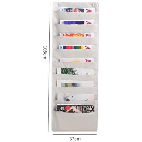 Organizer Da Appendere Oxford Per Riporre I Libri, 9 Ripiani Beige - Foto 2