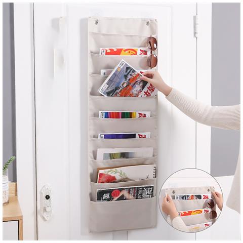 Organizer Da Appendere Oxford Per Riporre I Libri, 9 Ripiani Beige - Foto 5