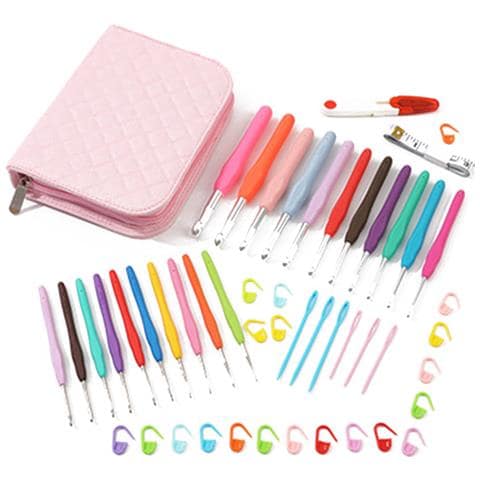Set Organizer Uncinetti Con Uncinetti Ergonomici E Strumenti Pink - Foto 2