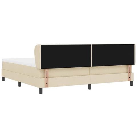 Letto box spring con materasso Crema 200 x 200 cm Tessuto - Foto 9