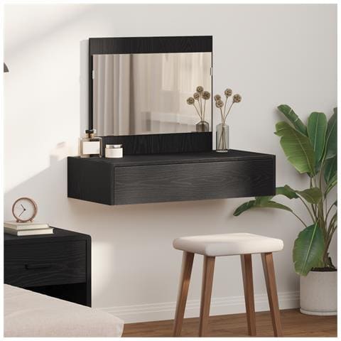 Toeletta Appesa al Muro Rovere Nero 83x40x70 cm - Foto 2