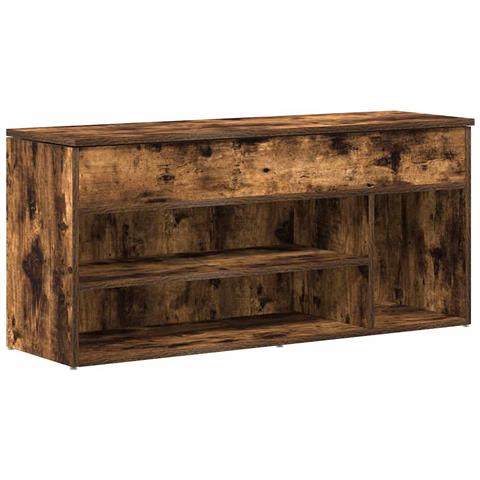 Scarpiera Rovere Fumo 102x30,5x45 cm in Legno Multistrato - Foto 1