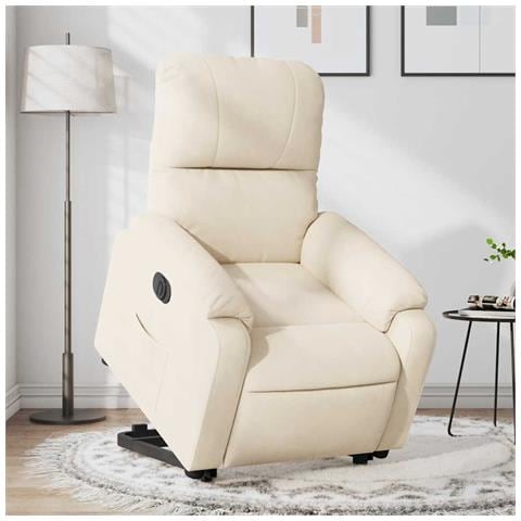 Poltrona Alzapersona Reclinabile Elettrica Beige in Microfibra - Foto 2