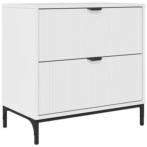 Comodino Bianco lucido 63.5 x 36 x 61 cm Legno multistrato - Foto 1