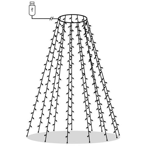 Rete di Luce per Albero di Natale 210 LED Multicolore 210 cm - Foto 1