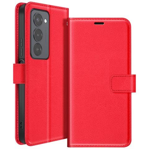 Custodia A Portafoglio Per Xiaomi Redmi 15 5g Con Cinturino Da Polso E Funzione Stand, Rosso - Foto 1