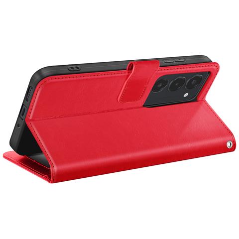 Custodia A Portafoglio Per Xiaomi Redmi 15 5g Con Cinturino Da Polso E Funzione Stand, Rosso - Foto 5