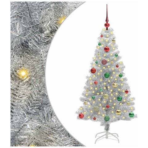 Albero di Natale con 150 LED con supporto Argento 150 cm PET - Foto 1