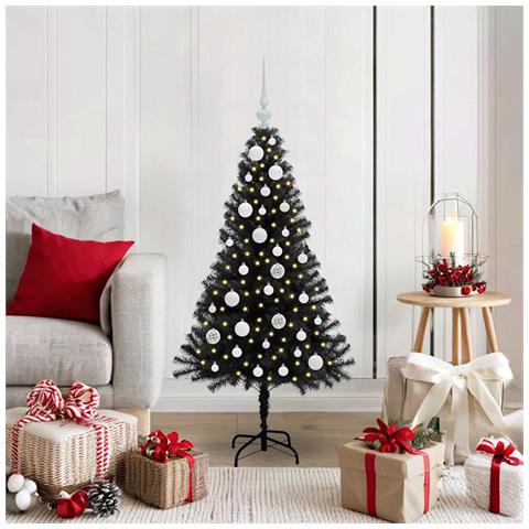 Albero di Natale con 150 LED con supporto Nero 120 cm PVC - Foto 2