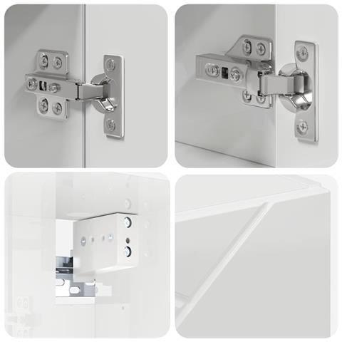 Mobiletto per specchio da bagno Bianco lucido 80 x 17 x 55 cm - Foto 9