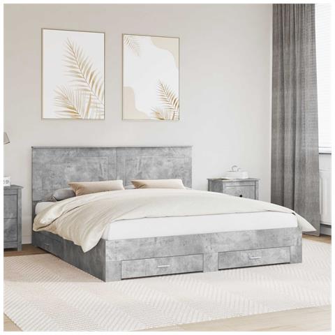Struttura del letto con testiera Grigio cemento 180 x 200 cm - Foto 2