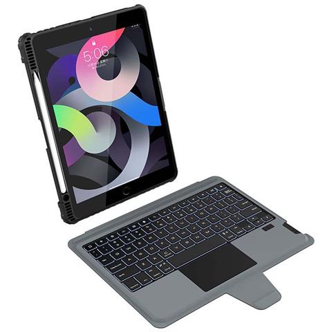 Custodia Tastiera Bumper Ipad 10.2"" 2019 / 2021 Retroilluminato Con Supporto Per Stilo, Nero - Foto 5