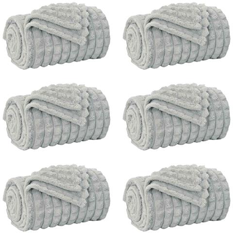 Coperte da Pile 6 pcs Grigio 270 x 240 cm Panno - Foto 1