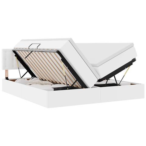 Letto con contenitore e LED con led Bianco Puro 180 x 200 cm - Foto 1