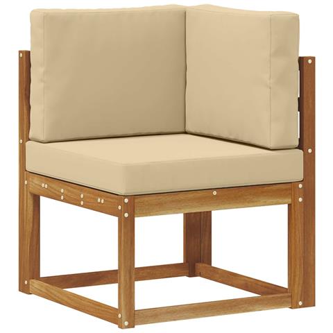 Set di divani da esterno con cuscino 8 pcs Naturale e Beige - Foto 1