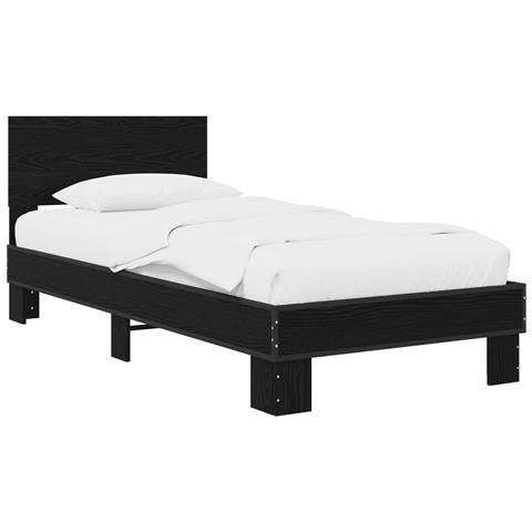 Struttura letto con testata Rovere Nero 80 x 200 cm - Foto 1