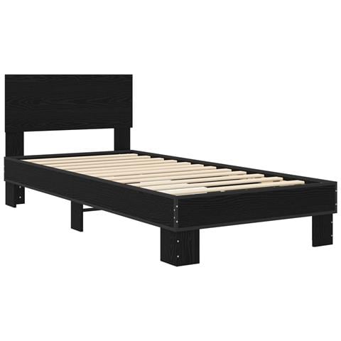 Struttura letto con testata Rovere Nero 80 x 200 cm - Foto 2
