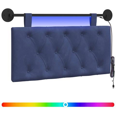 Testiera sospesa Con luce LED Blu Polizia Velluto - Foto 1