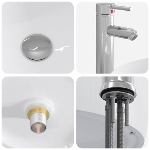 Set di mobili per il bagno 4 pcs Rovere Nero - Foto 9