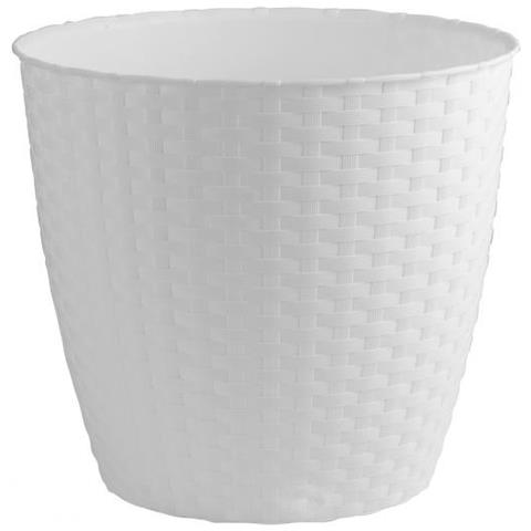 Vaso Linea Natural, Polipropilene Riciclabile, Ø 29xh. 26,5cm Bianco - Foto 4