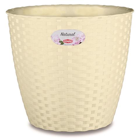 Vaso Linea Natural, Polipropilene Riciclabile, Ø 29xh. 26,5cm Bianco - Foto 1