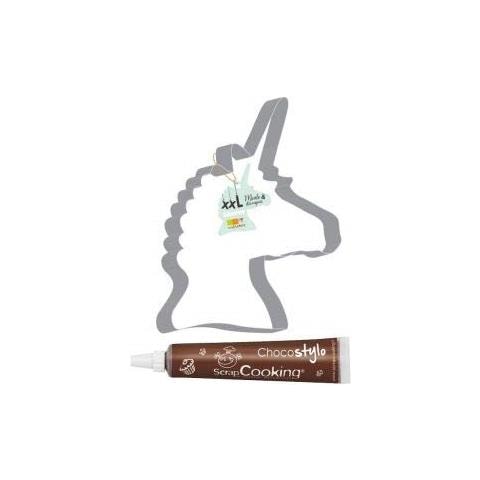 Tagliabiscotti Xxl In Acciaio Inox Unicorno + Penna Alimentare Al Cioccolato - Foto 1