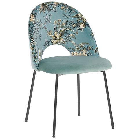 Set 2 Sedie Da Pranzo Velluto Disegno Floreale Verde Covelo - Foto 15