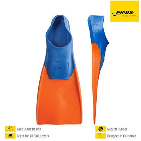 Finis Long Floating Pinne, Blu / arancione, 29-33 - Foto 1