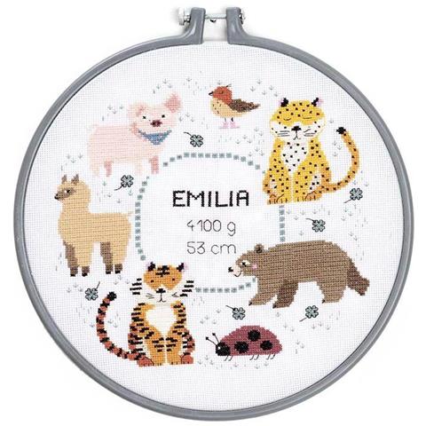 Kit Ricamo Punto Nascita Animali 25,4 Cm - Foto 1