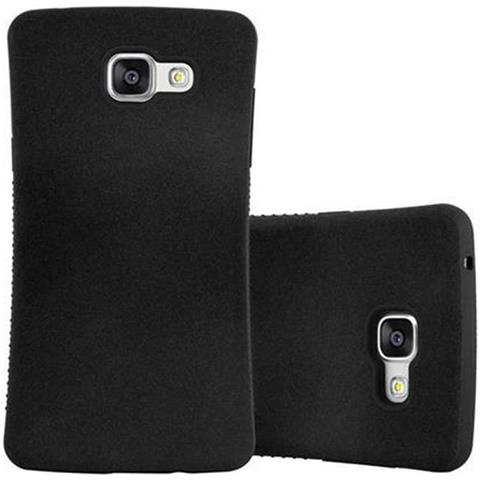 Custodia Compatibile Con Samsung Galaxy A3 2016 In Nero Minerale - Hard Case Coperchio Protettivo Small Waist Con Supporto In Gomma Antiscivolo - Foto 1