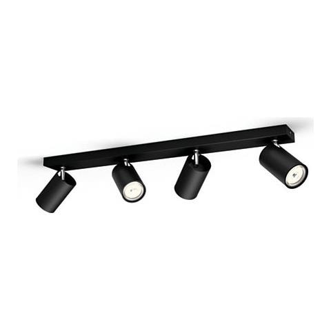 Lampada Da Soffitto Con Quattro Faretti Kosipo Nero 82x628x118 Mm Metallo - Foto 1