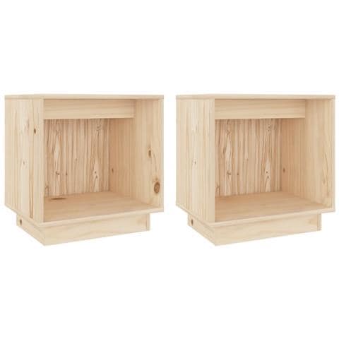 Comodini 2 Pz 40x30x40 Cm In Legno Massello Di Pino - Foto 1