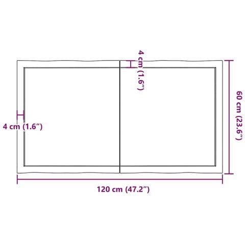 Piano Tavolo Marrone Chiaro 120x60x (2-6) cm Rovere Non Trattato - Foto 2