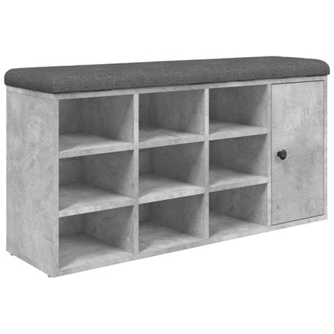 Panca Porta Scarpe Grigio Cemento 102x32x50cm Legno Multistrato - Foto 2